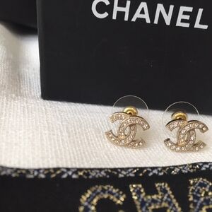 Auth Chanel Gold Earrings
